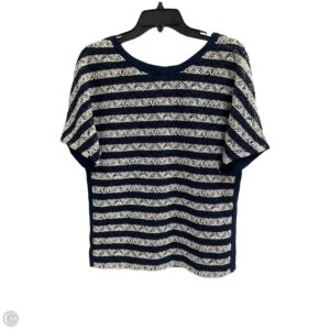 Top Short Sleeve Luxury Designer By Louis Vuitton In Blue & Cream, Size: L