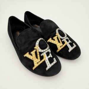 Shoes Luxury Designer By Louis Vuitton In Black, Size:5